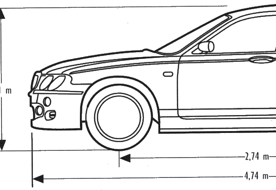 MG ZT - МЖ - чертежи, габариты, рисунки автомобиля