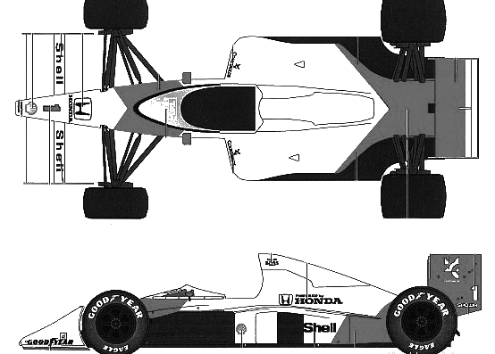 MP4 5 Japanese GP - Разные автомобили - чертежи, габариты, рисунки автомобиля