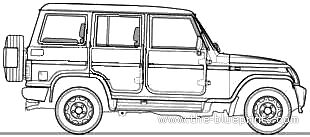 Mahindra Bolero Fuel Smart (2009) - Разные автомобили - чертежи, габариты, рисунки автомобиля