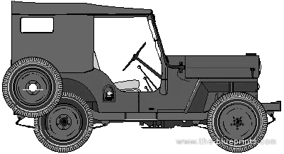 Mahindra CJ3B - Махиндра - чертежи, габариты, рисунки автомобиля