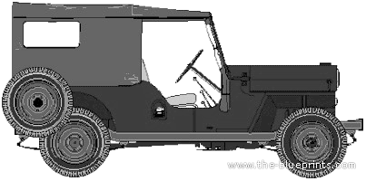 Mahindra CJ4 - Махиндра - чертежи, габариты, рисунки автомобиля
