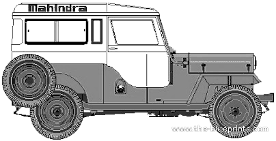 Mahindra CJ4A - Махиндра - чертежи, габариты, рисунки автомобиля