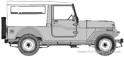 Mahindra MM-550 - Махиндра - чертежи, габариты, рисунки автомобиля