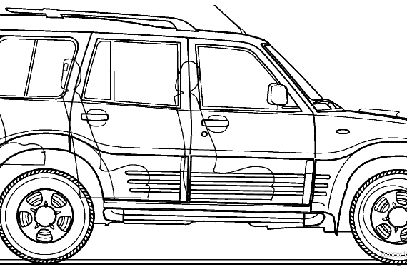 Mahindra Scorpio (2005) - Разные автомобили - чертежи, габариты, рисунки автомобиля