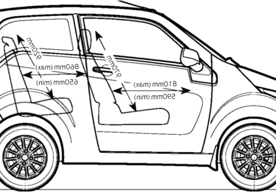 Mahindra e2o T2 (2013) - Махиндра - чертежи, габариты, рисунки автомобиля