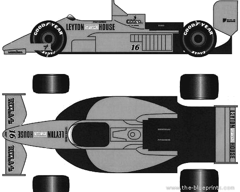 March 871 F1 GP (1987) - Разные автомобили - чертежи, габариты, рисунки автомобиля