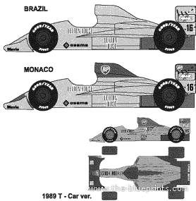 March 881 F1 GP (1989) - Разные автомобили - чертежи, габариты, рисунки автомобиля