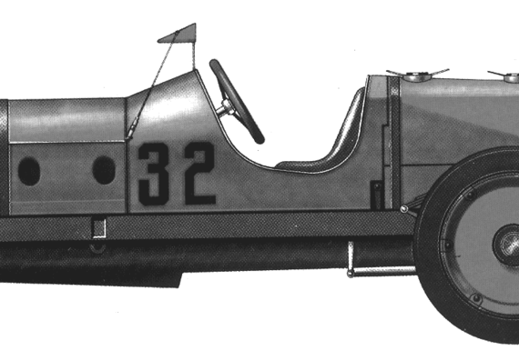 Marmon Wasp Indy 500 (1911) - Разные автомобили - чертежи, габариты, рисунки автомобиля