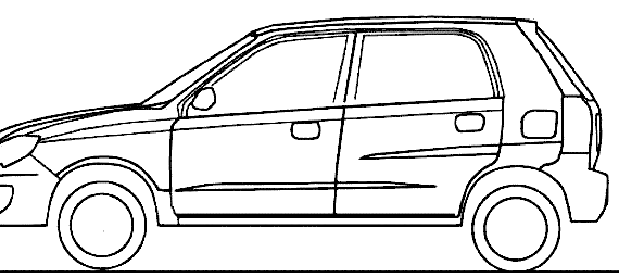 Maruti Alto - Разные автомобили - чертежи, габариты, рисунки автомобиля