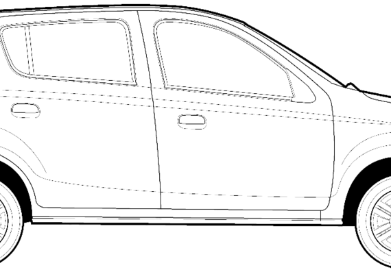 Maruti Alto (2013) - Разные автомобили - чертежи, габариты, рисунки автомобиля