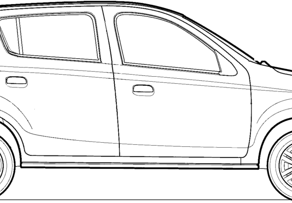 Maruti Alto 900 (2013) - Разные автомобили - чертежи, габариты, рисунки автомобиля