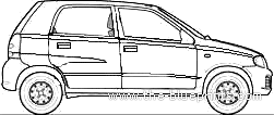Maruti Alto LXi (2009) - Разные автомобили - чертежи, габариты, рисунки автомобиля