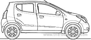 Maruti Suzuki A-Star (Alto) (2009) - Разные автомобили - чертежи, габариты, рисунки автомобиля