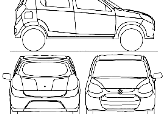 Maruti Suzuki Alto (2013) - Разные автомобили - чертежи, габариты, рисунки автомобиля