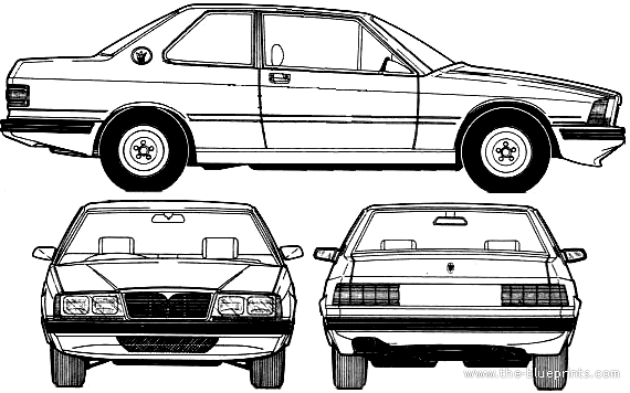 Maserati 228 (1988) - Мазератти - чертежи, габариты, рисунки автомобиля