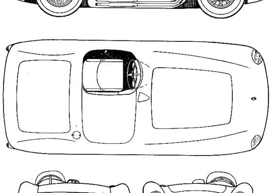 Maserati 300S Nurburgring (1956) - Мазератти - чертежи, габариты, рисунки автомобиля