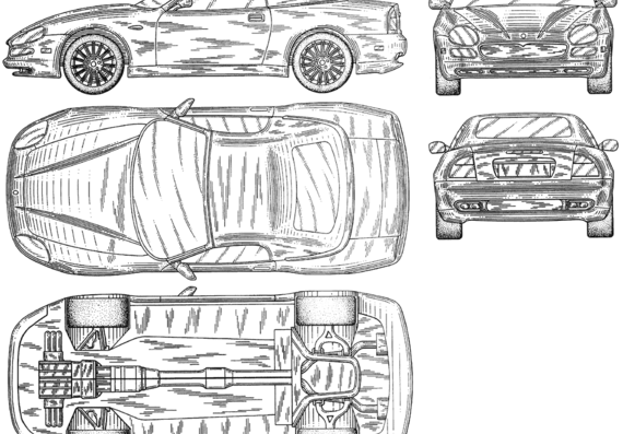 Maserati 3200 GT Cabrio - Мазератти - чертежи, габариты, рисунки автомобиля