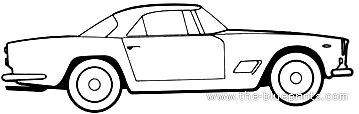 Maserati 3500 GT - Мазератти - чертежи, габариты, рисунки автомобиля
