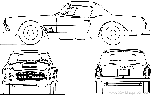 Maserati 3500 Spyder Vignale - Maseratti - drawings, dimensions, pictures of the car