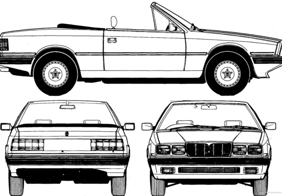 Maserati Biturbo Spyder (1989) - Мазератти - чертежи, габариты, рисунки автомобиля