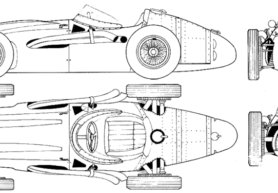 Maserati GP (1957) - Мазератти - чертежи, габариты, рисунки автомобиля