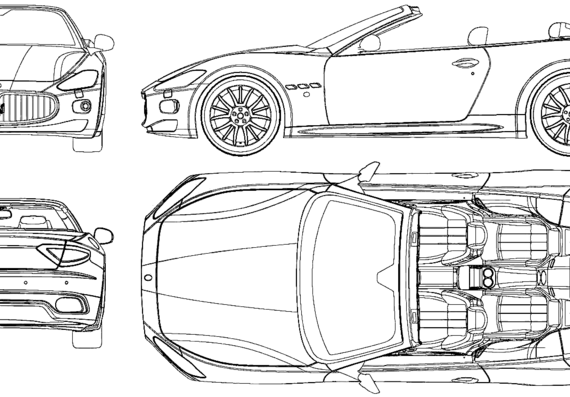 Maserati Gran Cabrio (2011) - Мазератти - чертежи, габариты, рисунки автомобиля