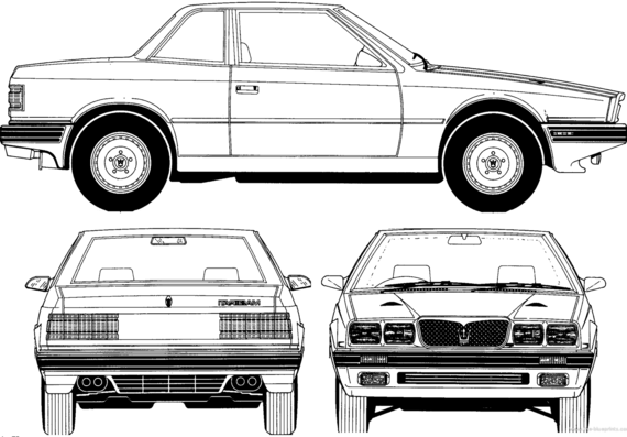 Maserati Karif (1988) - Мазератти - чертежи, габариты, рисунки автомобиля