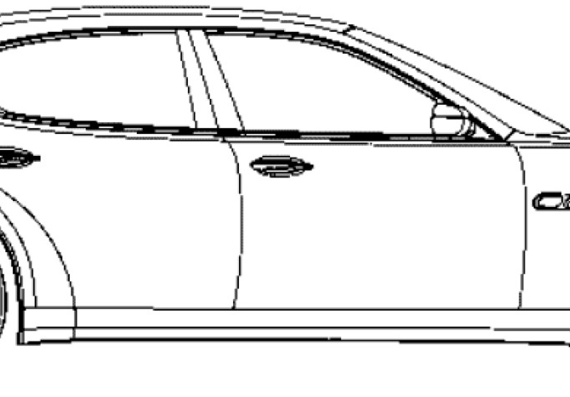 Maserati Quattroporte (2012) - Мазератти - чертежи, габариты, рисунки автомобиля