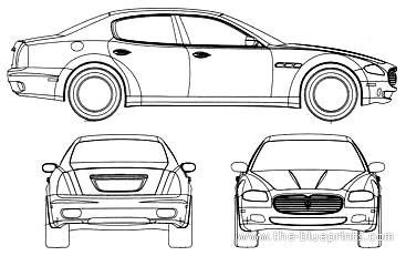 Maserati Quattroporte Mk. V (2006) - Мазератти - чертежи, габариты, рисунки автомобиля