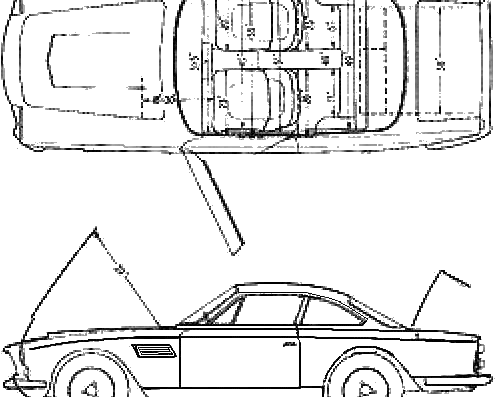 Maserati Sebring 3500 GTI S (1963) - Мазератти - чертежи, габариты, рисунки автомобиля
