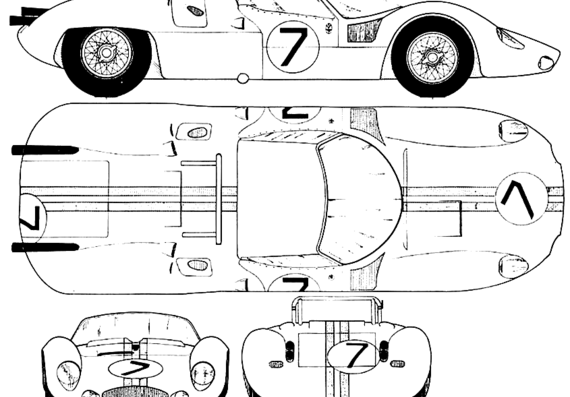 Maserati T.61 Birdcage Le Mans (1960) - Мазератти - чертежи, габариты, рисунки автомобиля