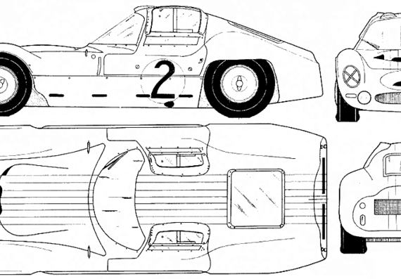 Maserati Typo 63 - Мазератти - чертежи, габариты, рисунки автомобиля