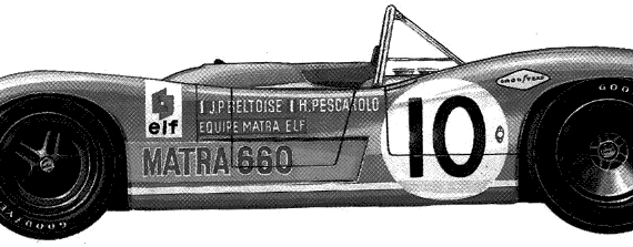 Matra-Simca 660 Monza (1970) - Матра - чертежи, габариты, рисунки автомобиля