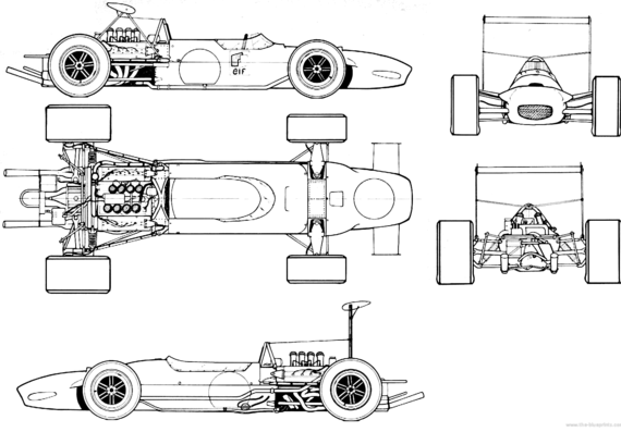 Matra MS10 F1 GP (1968) - Матра - чертежи, габариты, рисунки автомобиля