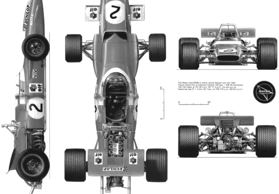 Matra MS80 Full (1969) - Different cars - drawings, dimensions, pictures of the car