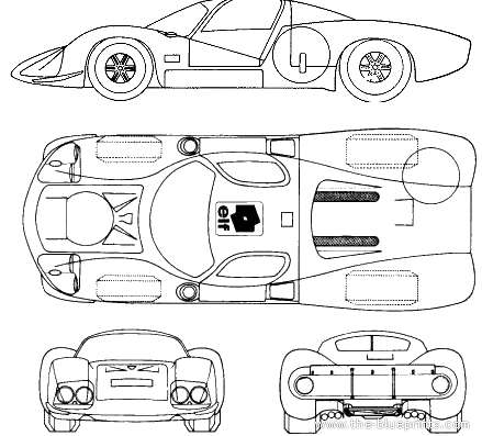 Matra MS 630 LM (1968) - Матра - чертежи, габариты, рисунки автомобиля
