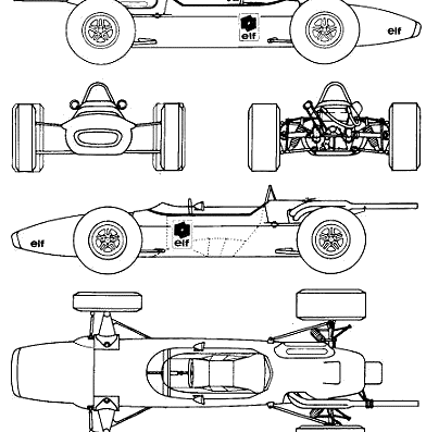 Matra MS 7 F1 GP (1967) - Матра - чертежи, габариты, рисунки автомобиля