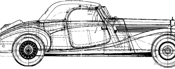 Maybach SW 38 Cabrio A - Мерседес Бенц - чертежи, габариты, рисунки автомобиля