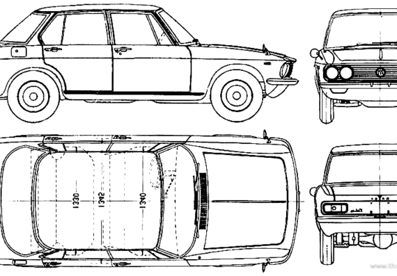 Mazda 1500 Luce (1966) - Мазда - чертежи, габариты, рисунки автомобиля