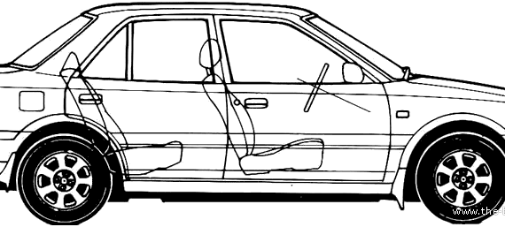 Mazda 323 (1993) - Мазда - чертежи, габариты, рисунки автомобиля