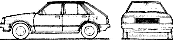 Mazda 323 5-Door (1984) - Мазда - чертежи, габариты, рисунки автомобиля