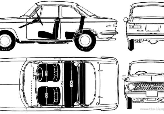 Mazda 323 Familia 1000 Coupe - Мазда - чертежи, габариты, рисунки автомобиля