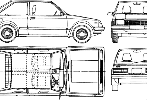 Mazda 323 Familia 3-Door (1987) - Mazda - drawings, dimensions, pictures of the car