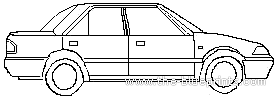 Mazda 323 Familia 4-Door (1991) - Мазда - чертежи, габариты, рисунки автомобиля