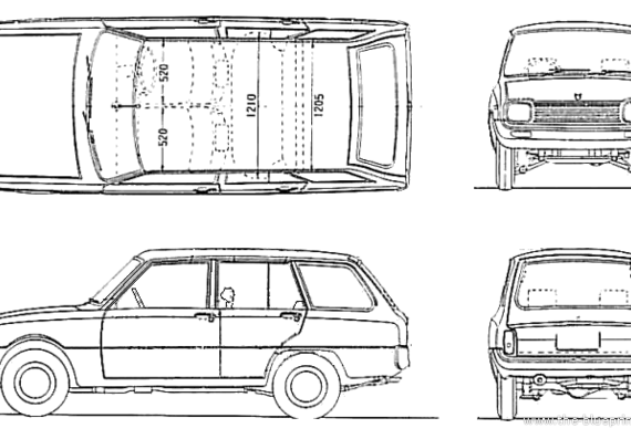 Mazda 323 Familia Estate 2-Door (1968) - Мазда - чертежи, габариты, рисунки автомобиля