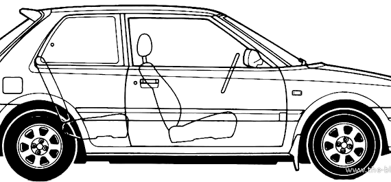 Mazda 323 Hatchback (1993) - Мазда - чертежи, габариты, рисунки автомобиля