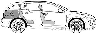 Mazda 3 1.6 TS2 (2009) - Мазда - чертежи, габариты, рисунки автомобиля