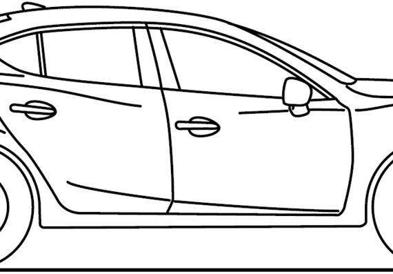 Mazda 3 S3 4-Door (2014) - Мазда - чертежи, габариты, рисунки автомобиля