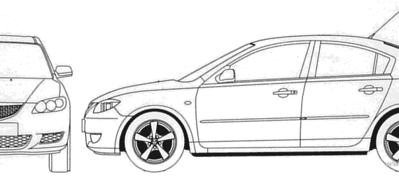 Mazda 3 Sedan - Мазда - чертежи, габариты, рисунки автомобиля