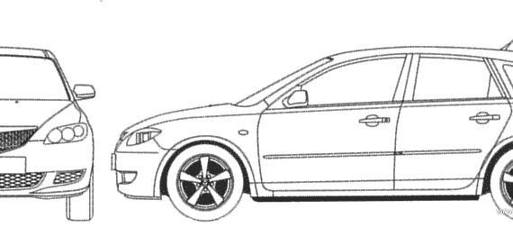Mazda 3 Sport - Мазда - чертежи, габариты, рисунки автомобиля